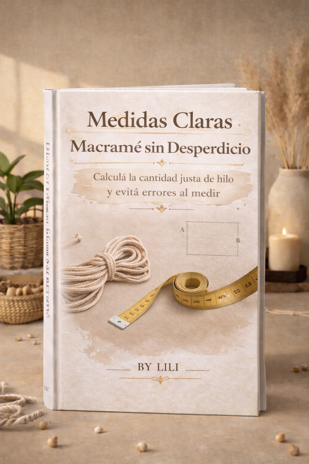 🧵 Medidas Claras · Macramé sin Desperdicio Calculá la cantidad justa de hilo y evitá errores al medir.